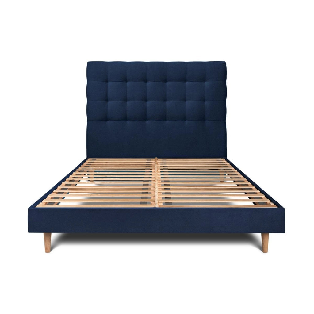 Letto 150x190 cm con testata imbottita - Tessuto velluto