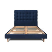 Letto 150x190 cm con testata imbottita - Tessuto velluto