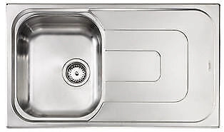 CM 011393.D1.01.2016 Pizzica Lavello da Incasso 1 Vasca con Gocciolatoio a Sinistro Acciaio Inox Antigraffio (86x50x17 cm) colore Inox