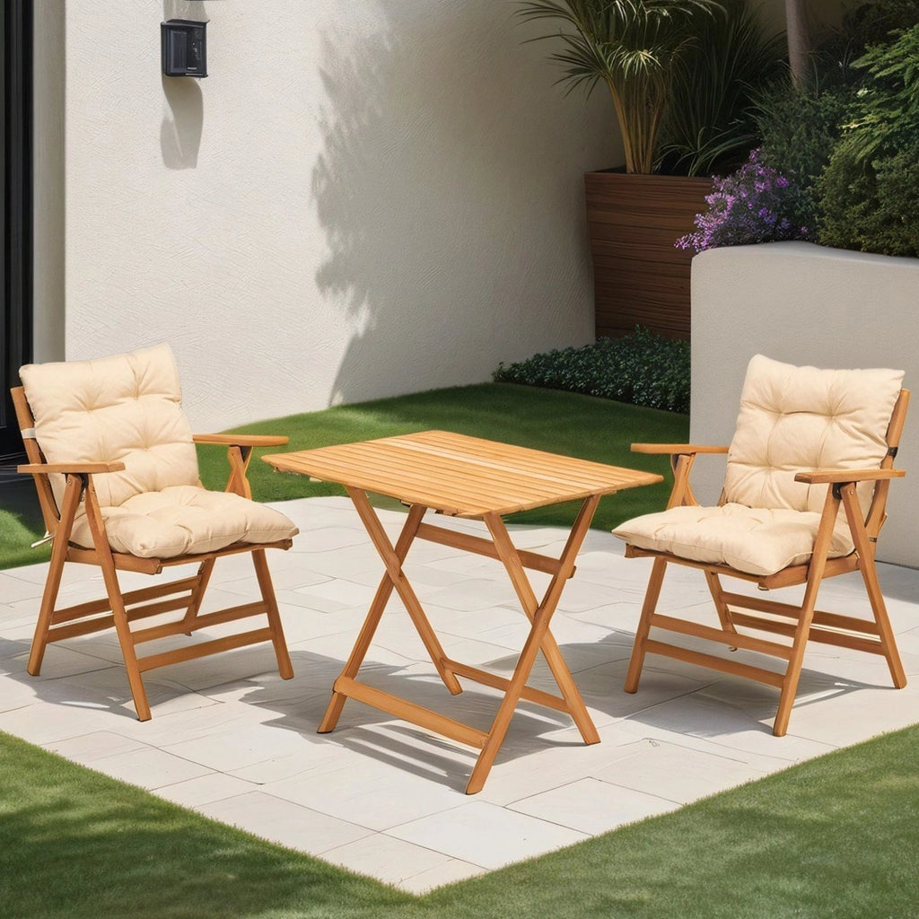 Roana, set Tavolo e Sedie 2 Posti, Marrone Crema