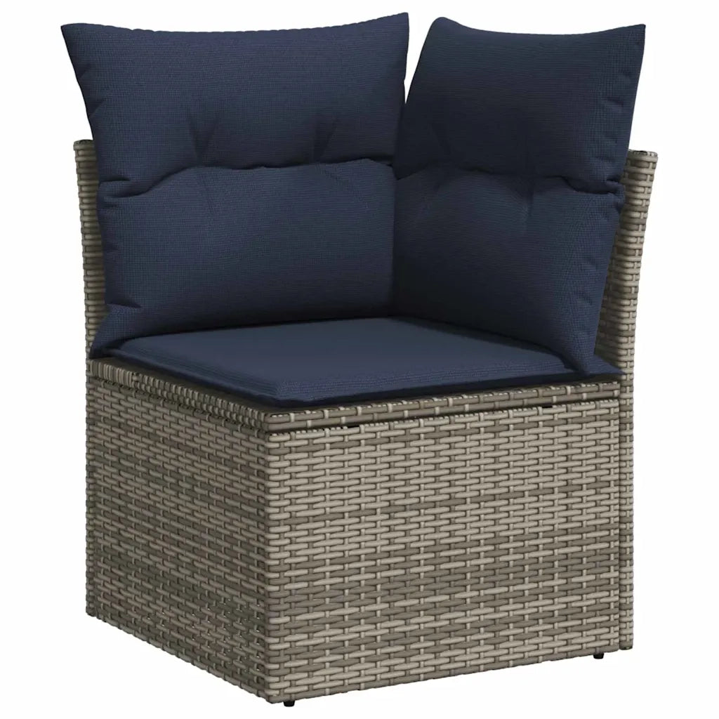 Set Divano da Giardino 9 pz grigio e blu navy 3349499
