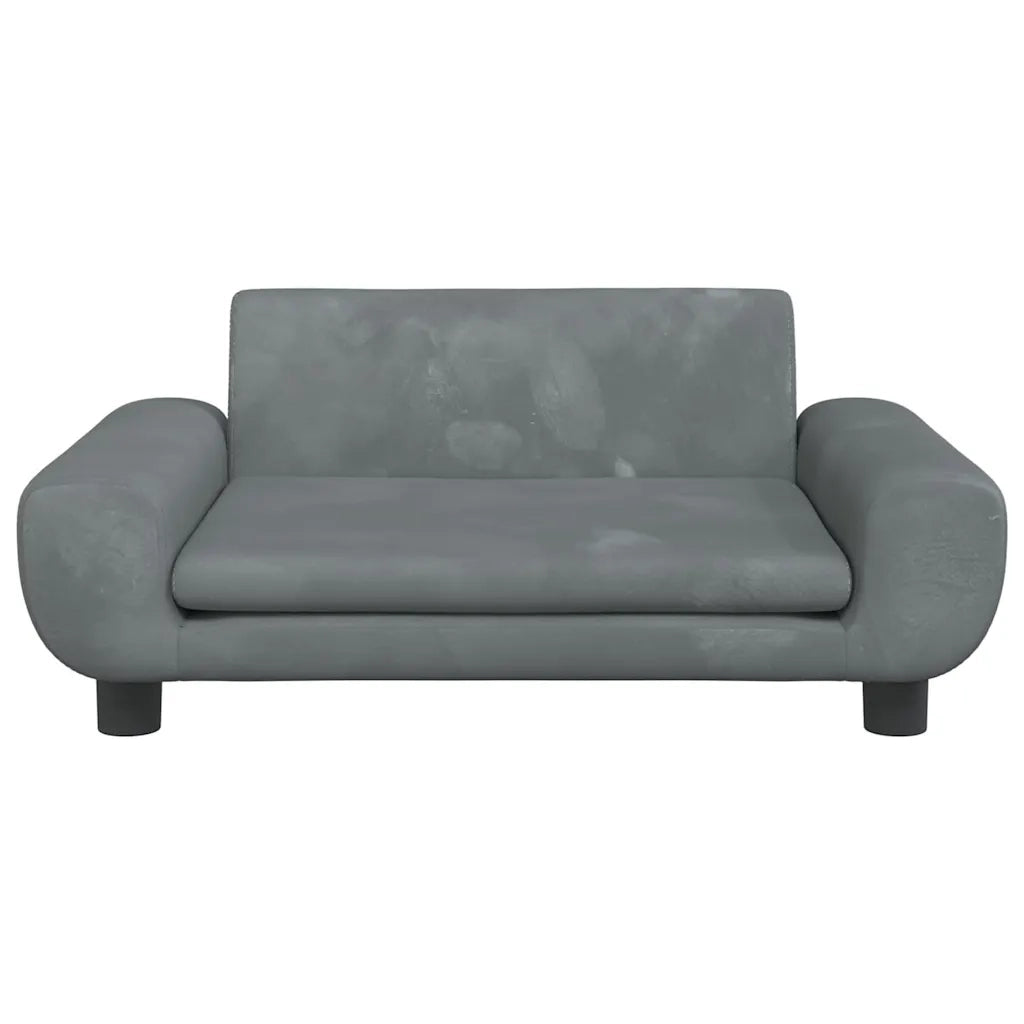 Divano per Bambini-Sofa-Divanetto Grigio Scuro 70x45x33 cm in Velluto