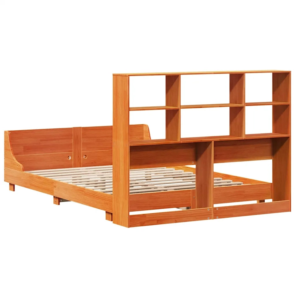 Giroletto senza Materasso-Struttura Letto Marrone Cera 160x200 cm Legno di Pino 452063