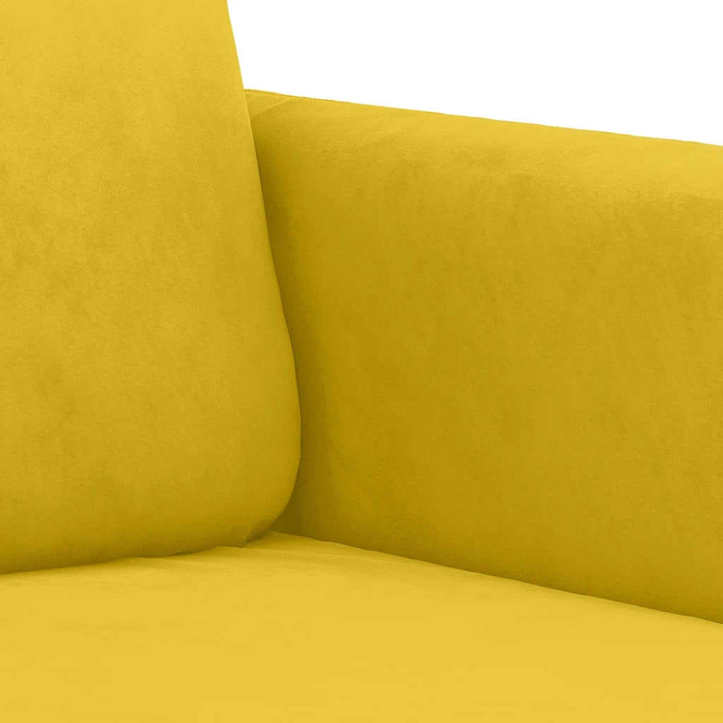 Set di Divani 3 pz con Cuscini Giallo in Velluto 3202050