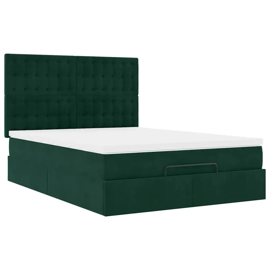 Struttura Letto Pouf con Materassi 140x190 cm in Velluto 3314465