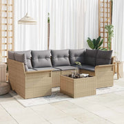 Set Divano da Giardino 7 pcs Beige Poly Rattan 3345260