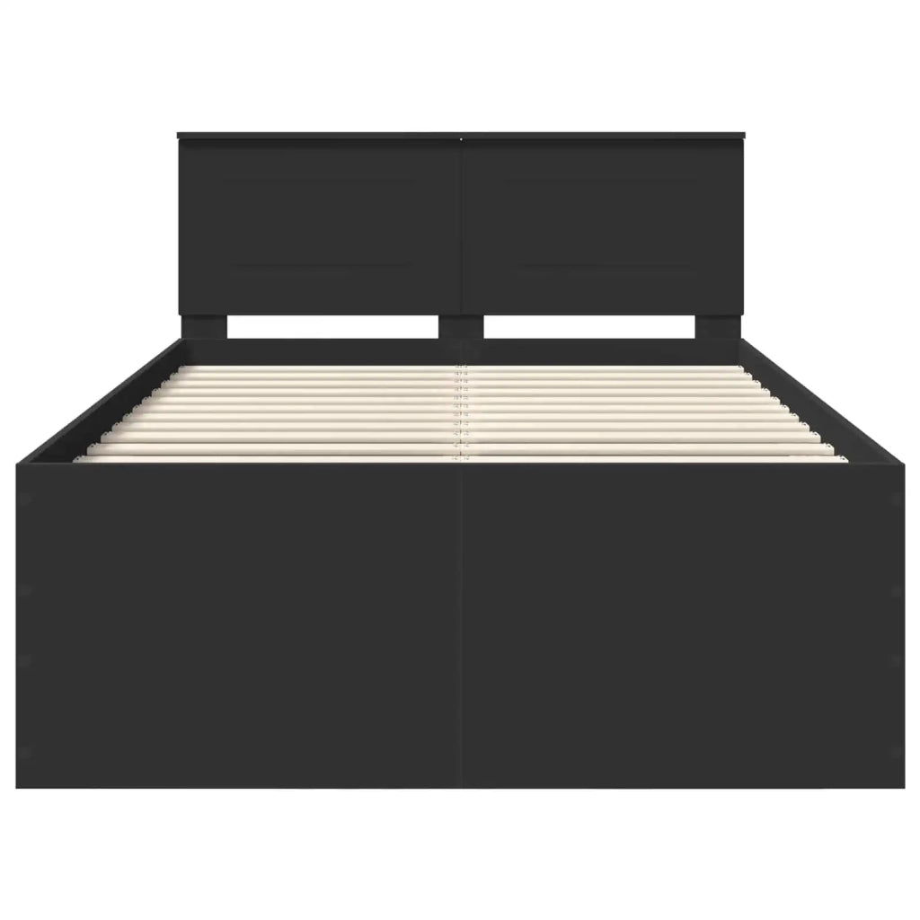 Struttura del letto-Giroletto Nero 135 x 190 cm Legno multistrato 494030