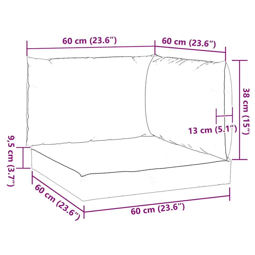 Cuscini per Pallet 3 pz Grigi in Tessuto Oxford 361774