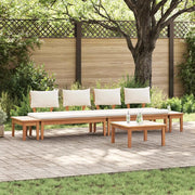 Set Divano da Giardino 5 pcs Marrone e Crema