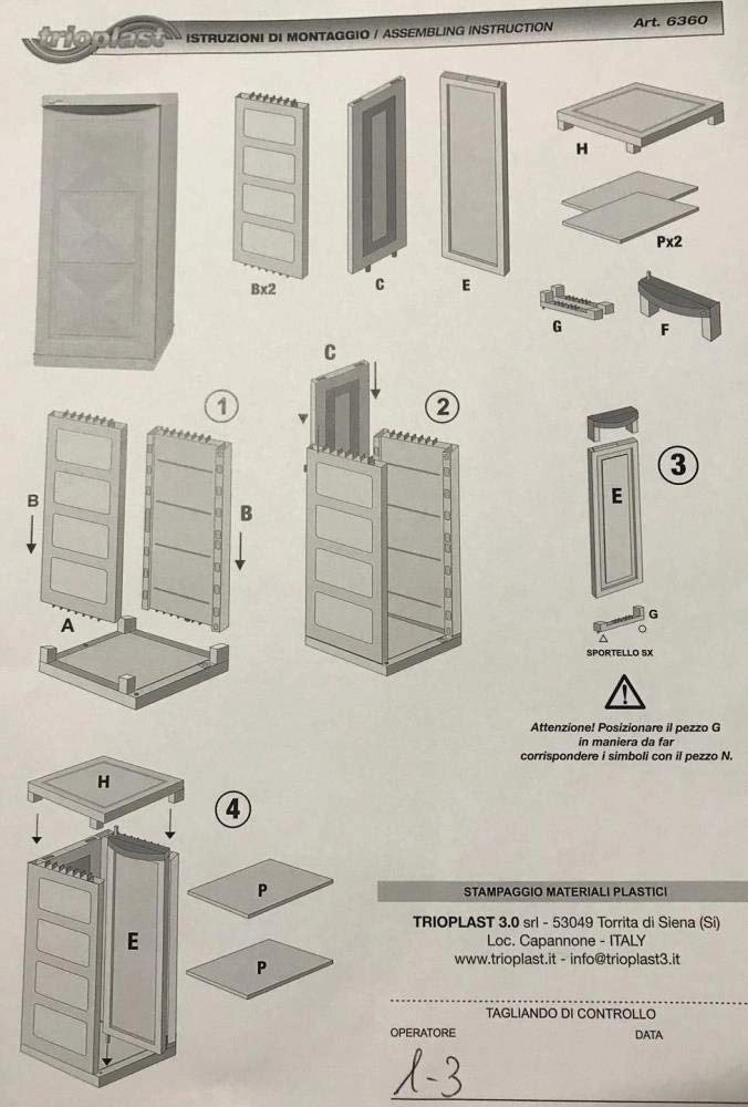 Armadio Portabombole Easy Cm 40 x 45 x 90H Garofalo