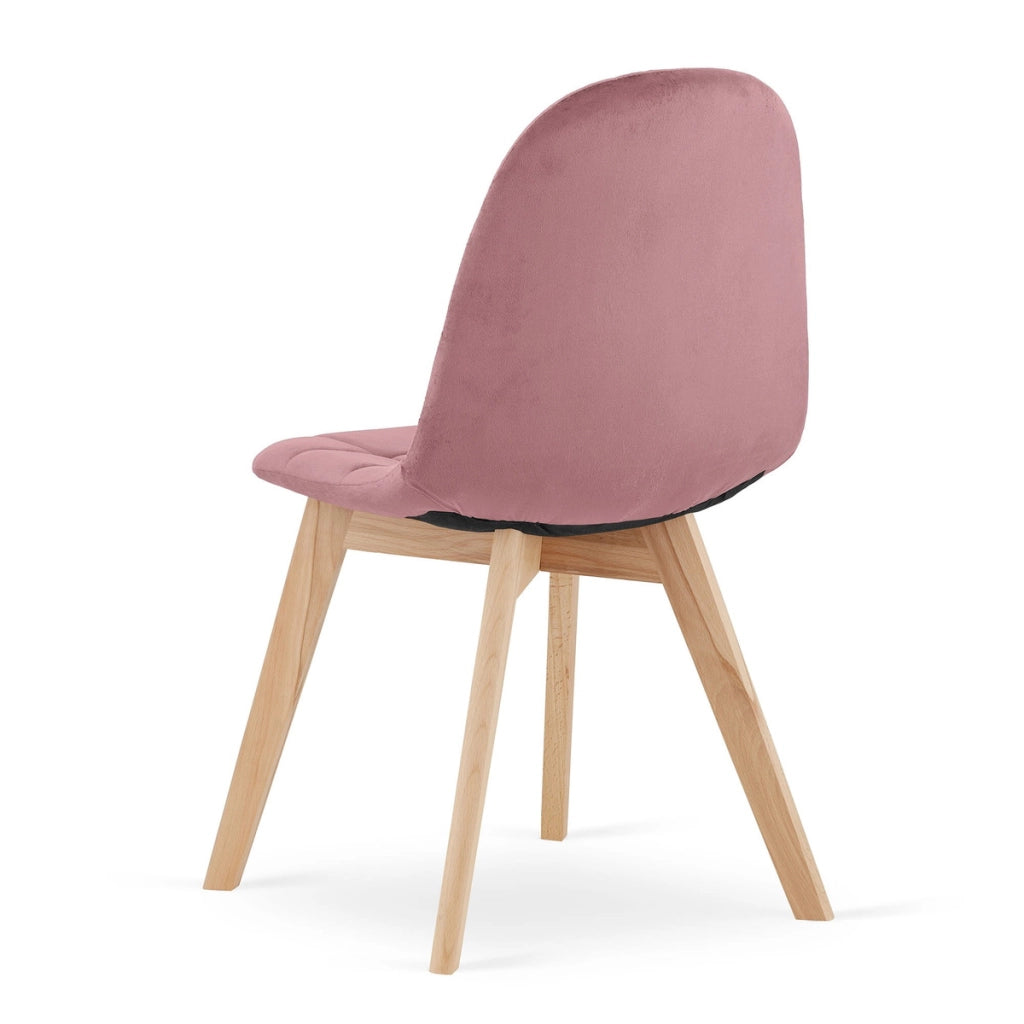 Set di 2 sedie Bora in velluto rosa antico e legno