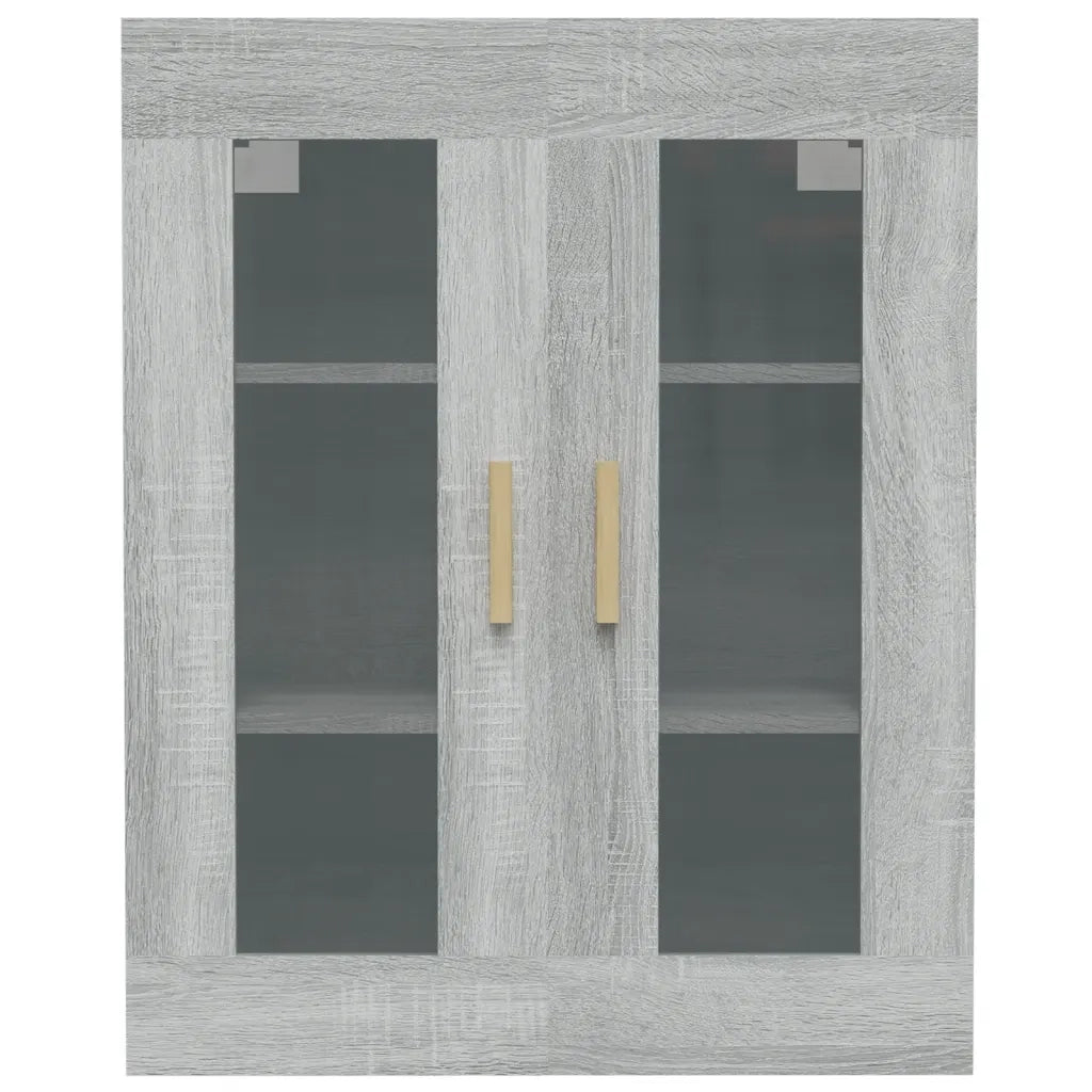 Pratico mobile contenitore a parete per soggiorno 69 x 34 x 90 cm legno composito grigio 02_0048317
