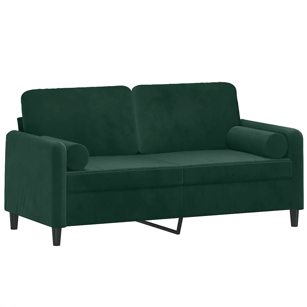 Divano a 2 Posti con Cuscini-Sofa 2 Posti con Cuscini Verde Scuro 140 cm in Velluto 969336