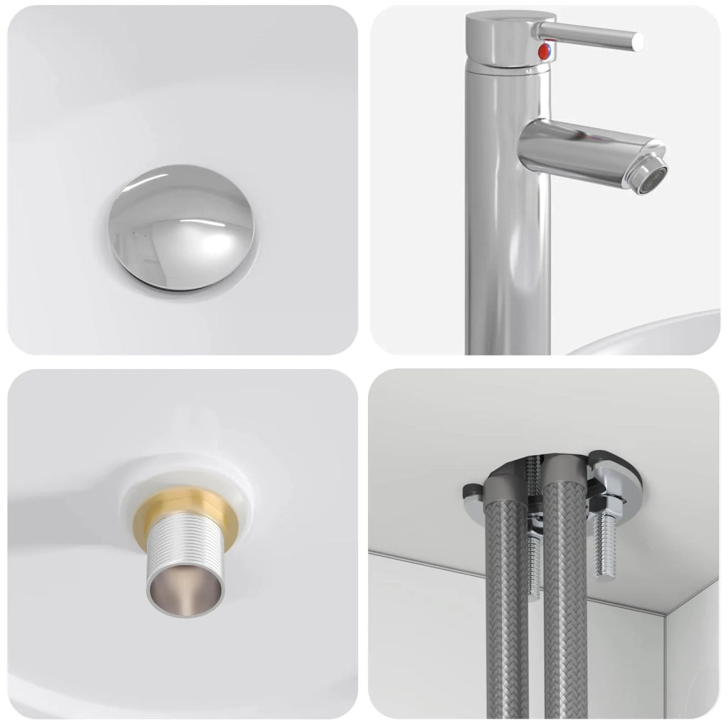 Set di mobili per il bagno 2 pz Bianco Legno ingegnerizzato 3404104