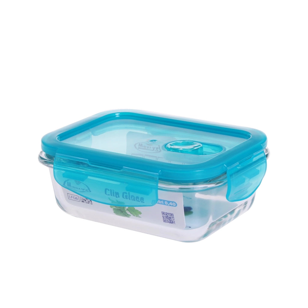 MAURY'S CONTENITORE VETRO COPERCHIO CLIP RETTANGOLARE 0,40LT
