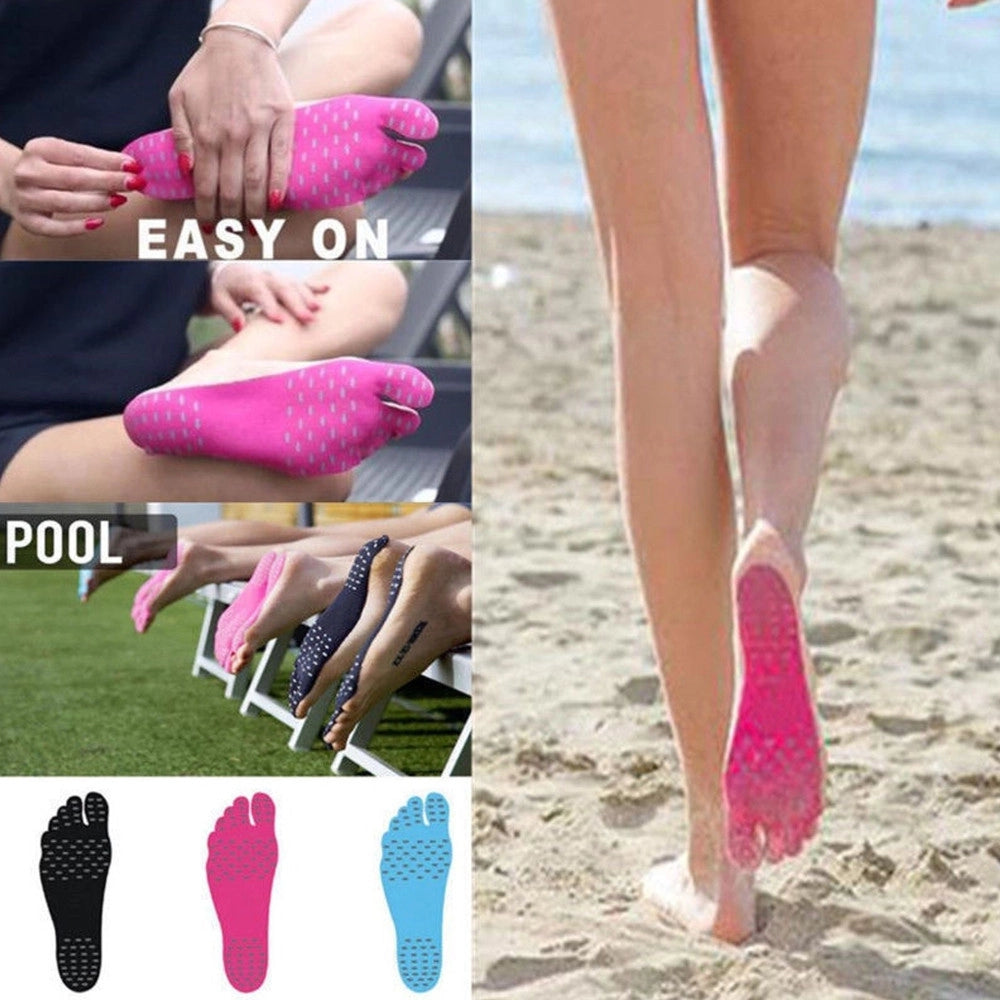 Trade Shop - Solette Nake Fit Estate Mare Sabbia Scogli Suolette Adesivo Protezione Piedi - Azzurro   M (36-39)