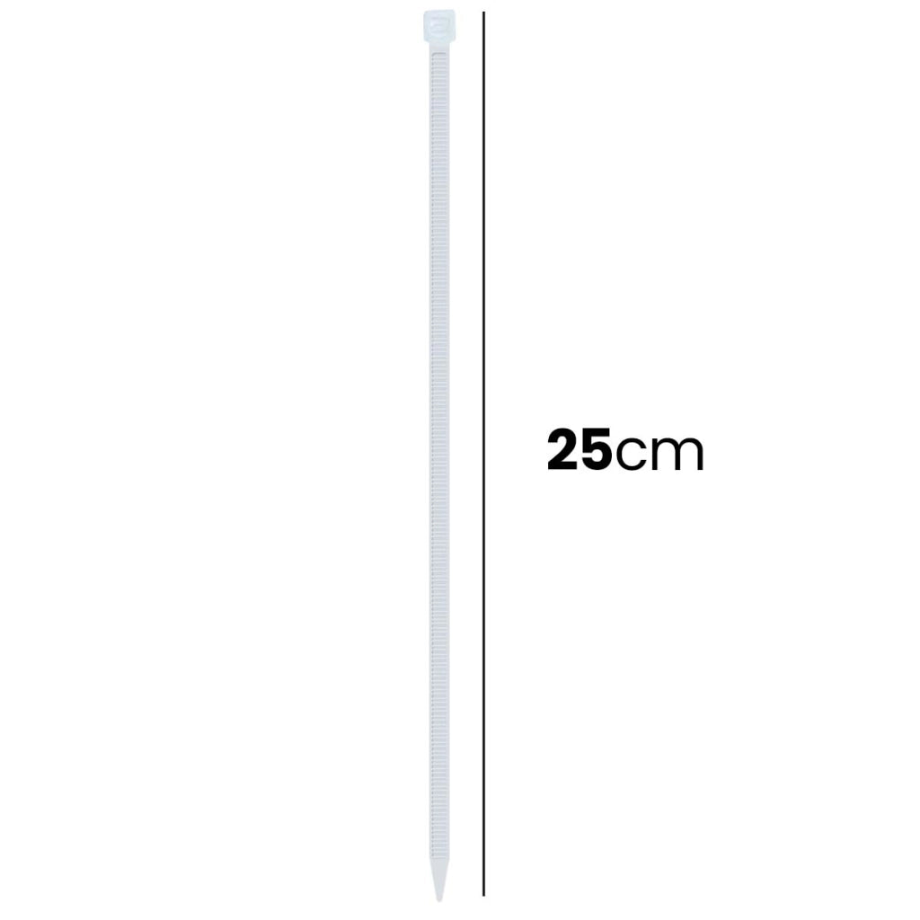 Fascette Stringicavo Autobloccanti 3,6 × 250 mm 30 Pezzi in Nylon Bianco Avizar