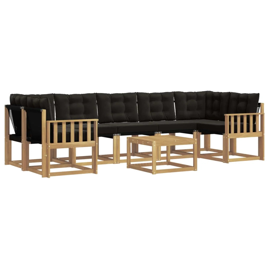 Set di divani da esterno 8 pz Bianco e Nero 3389306