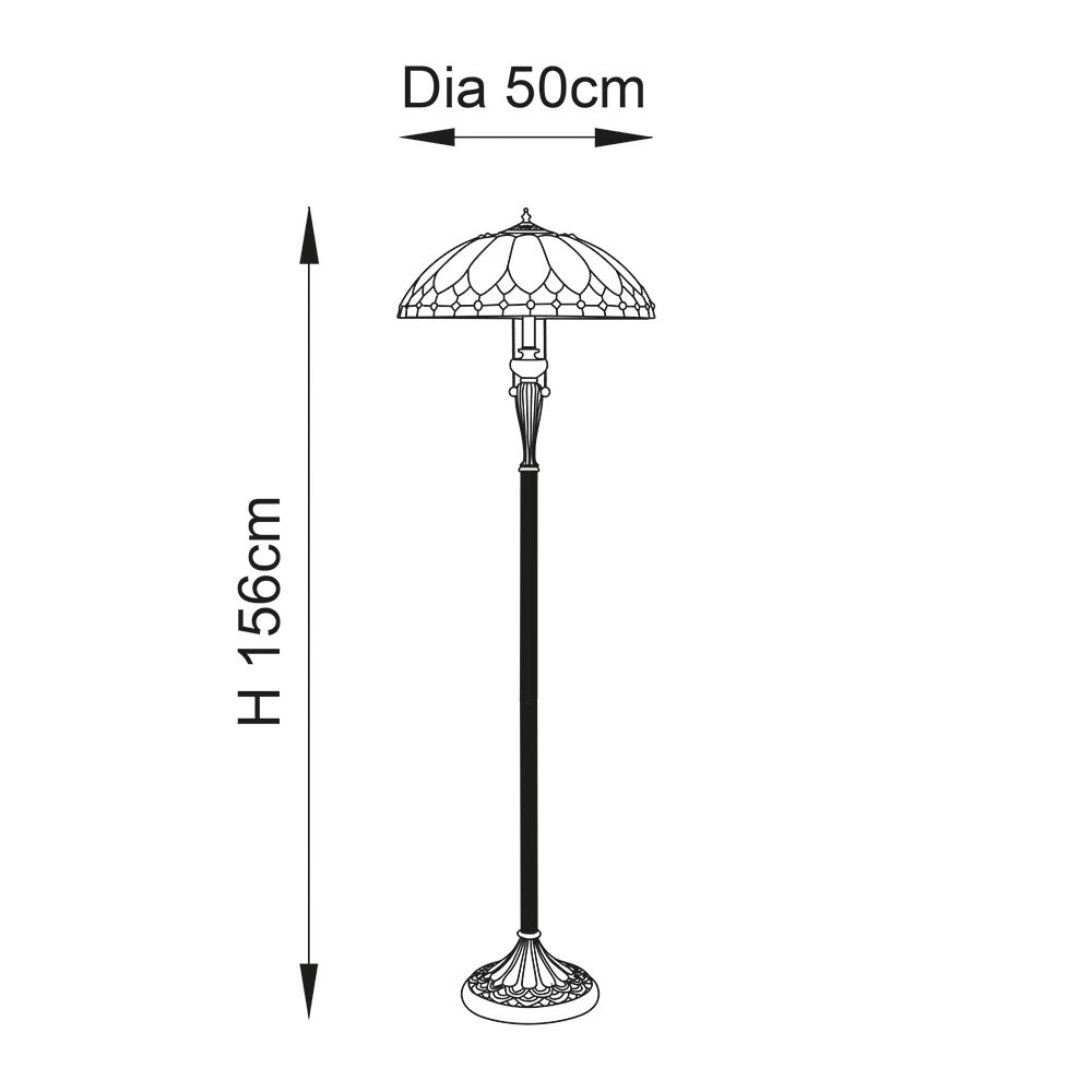 Lampada da terra Tiffany BROOKLYN vetrata 2xE27 dimmerabile