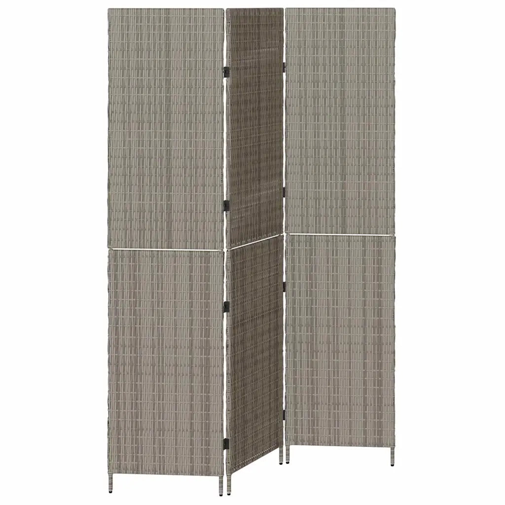 Divider per stanze | Paravento | Divisorio Ambienti Grigio 146 x 180 cm polyrattan