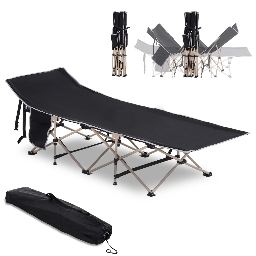 Letto da campeggio pieghevole ¨C Minimal ¨C Nero 190x68x52