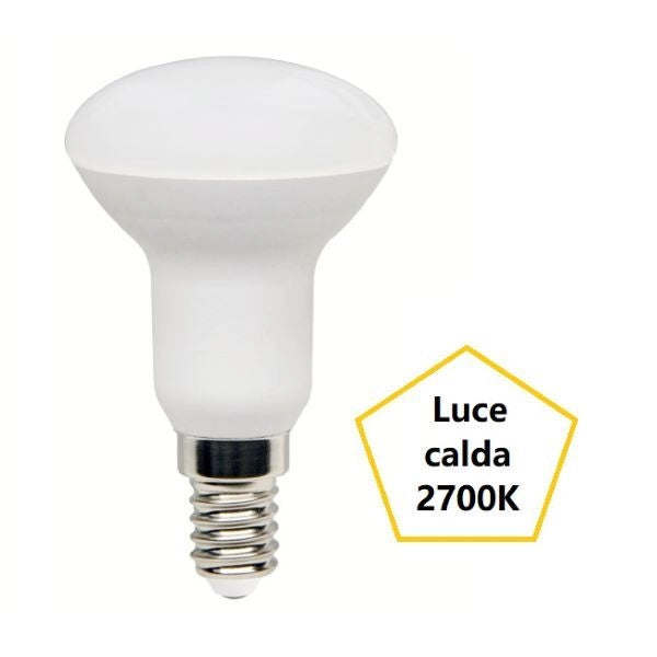 LAMPADINA REFLECTOR R50 A LED 4,9W LUCE CALDA 2700K 470 LUMEN E14 BOT LIGHTING