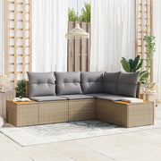 Set Divano da Giardino 5 pcs Grigio chiaro Poly Rattan