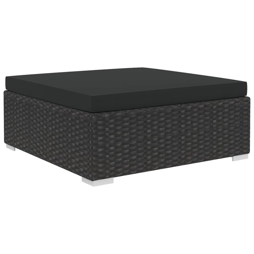 Set Divani da Giardino 8 pz con Cuscini in Polyrattan Nero