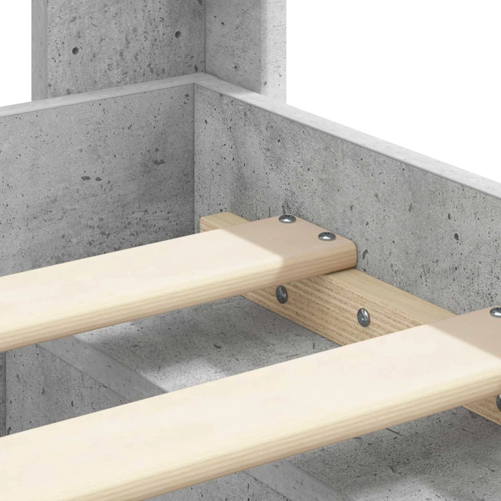 Struttura del letto con stoccaggio e testata Grigio Cemento 3414222