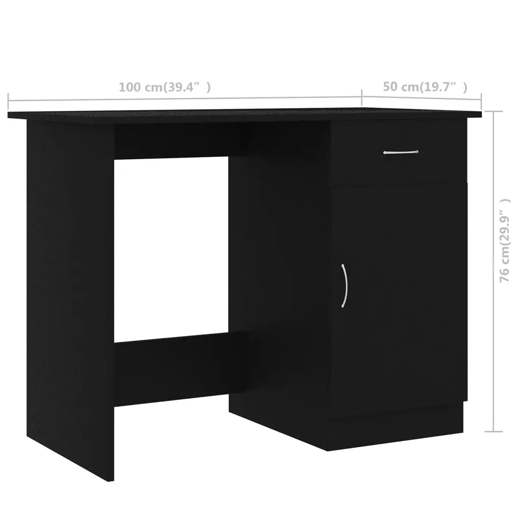 Scrivania Nera 100x50x76 cm in Legno Multistrato 801081