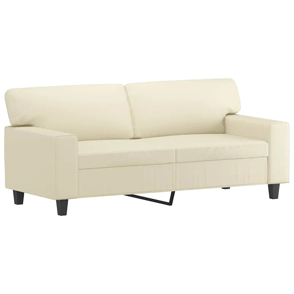 Divano a 2 Posti Crema 140 cm in Similpelle 359418
