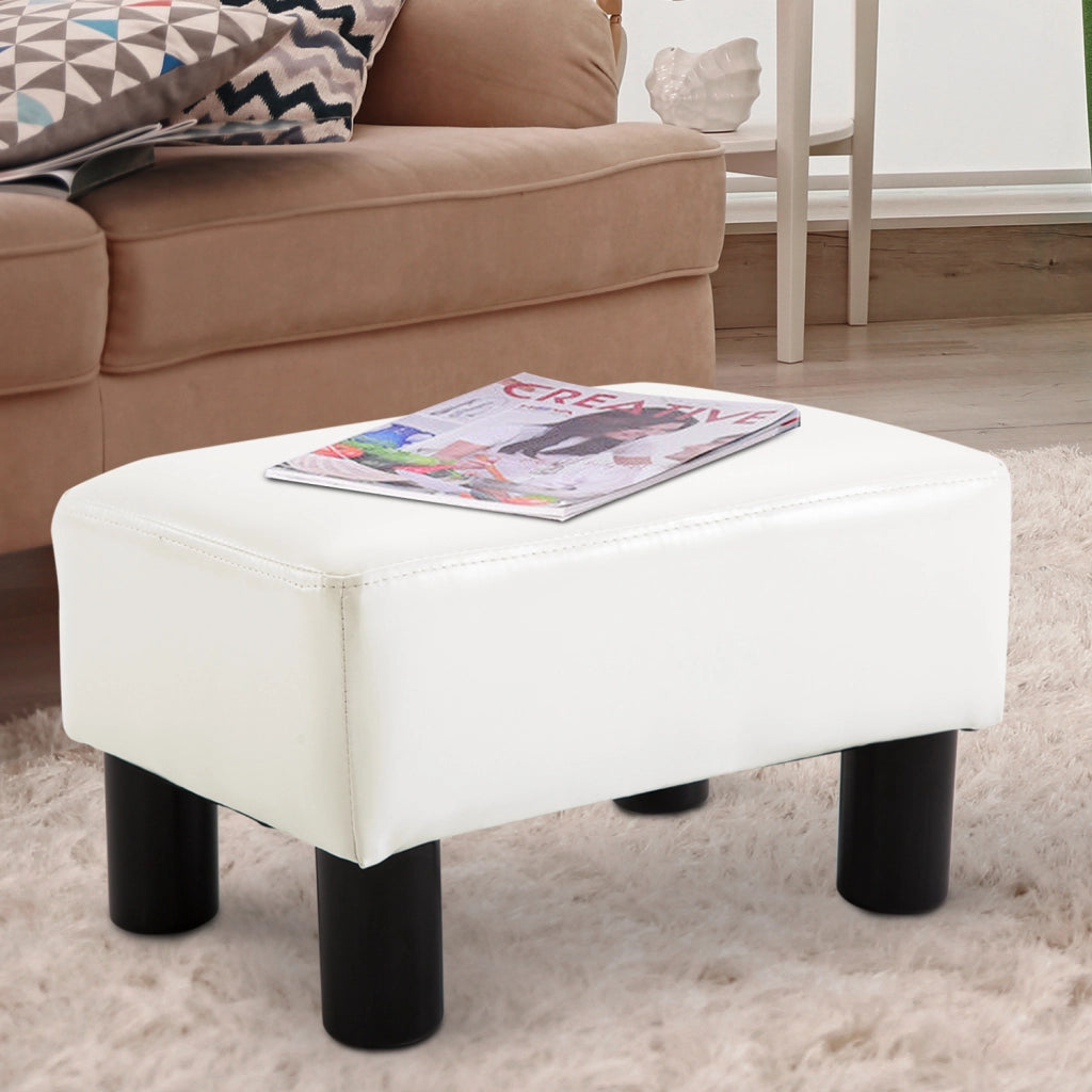 Poggiapiedi Pouf Piccolo ¨C Xylo ¨C Similpelle Bianco 40x30x24cm