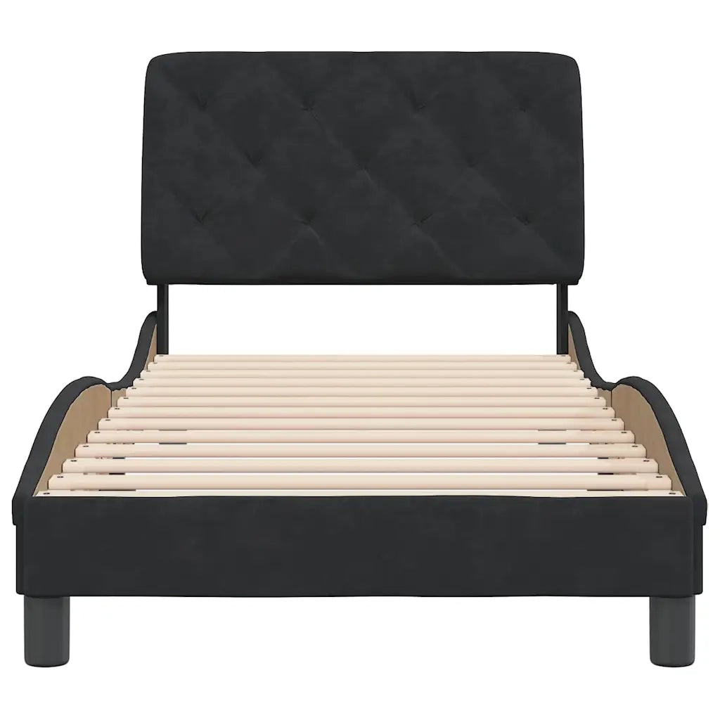 Giroletto senza Materasso Nero 90x200 cm in Velluto 3207901