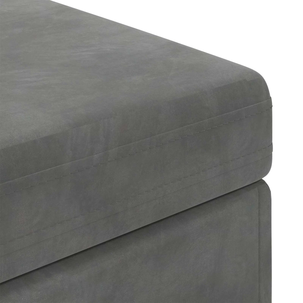 Pouf Grigio scuro Velluto e Legno Ingegnerizzato 876796
