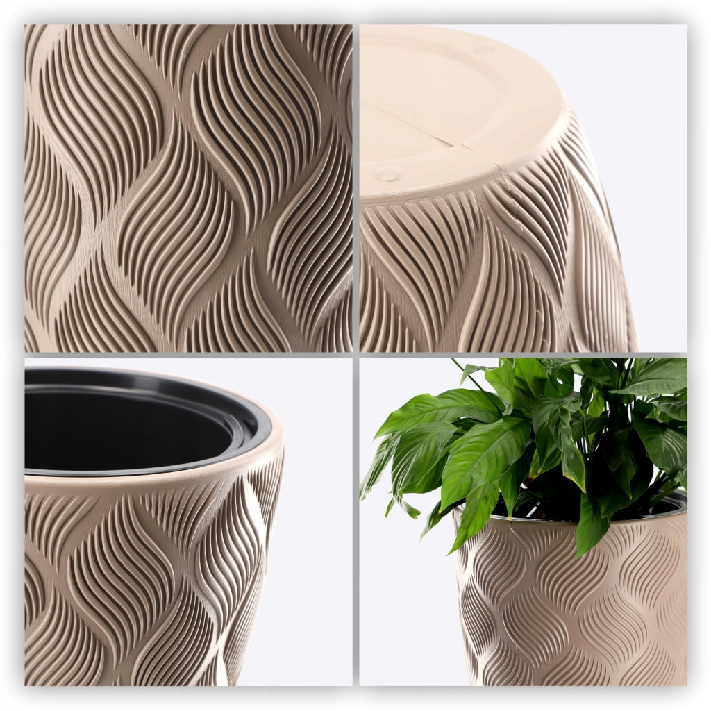 Vaso da fiori KADAX con inserto 58 cm, copertura per vaso da fiori in plastica alta
