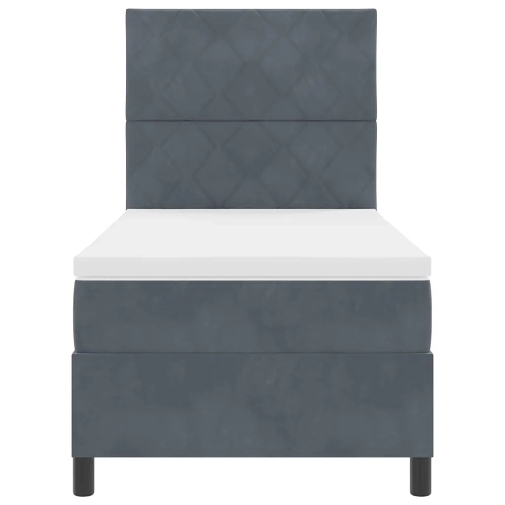 Letto a Sorgente LED Grigio scuro 90 x 200 cm Velluto 3343353