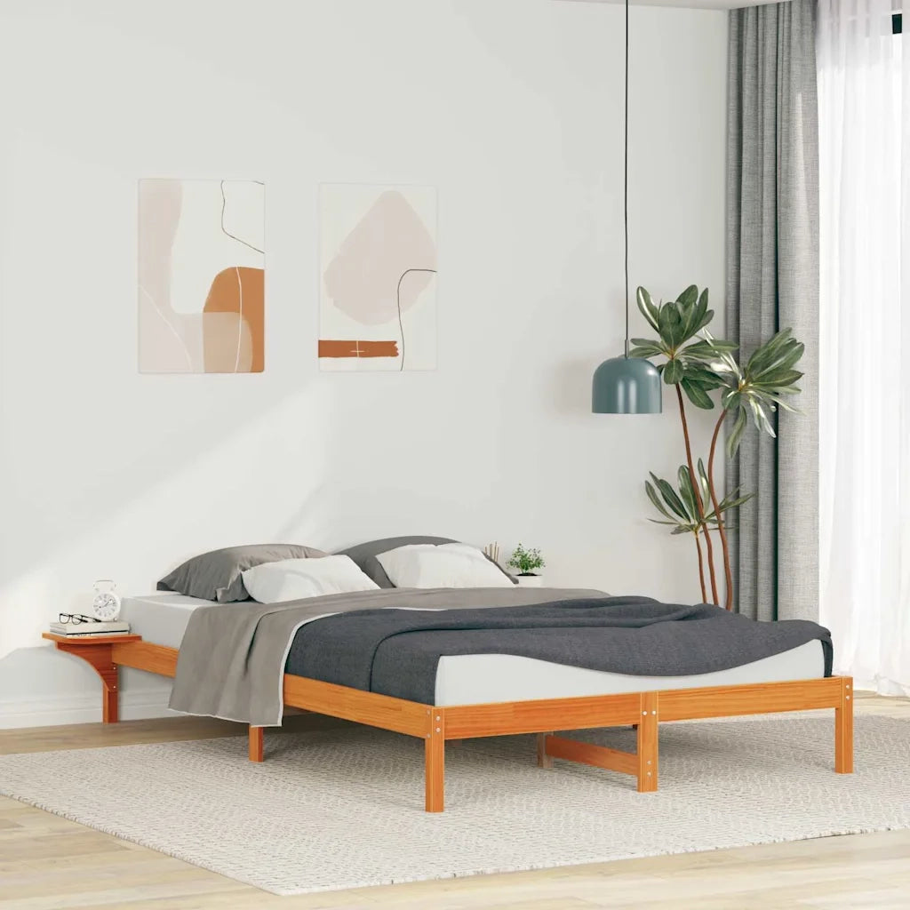 Letto con Tavolini Laterali Marrone cerato 160 x 220 cm 873252