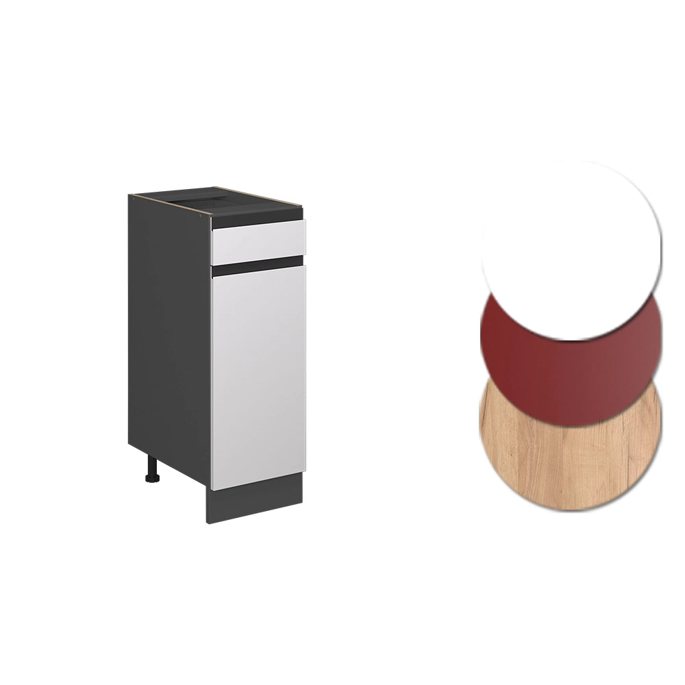 Mobiletto base per cucina R-Line Bianco/Antracite 30 cm J-Shape PL Marmo Vicco