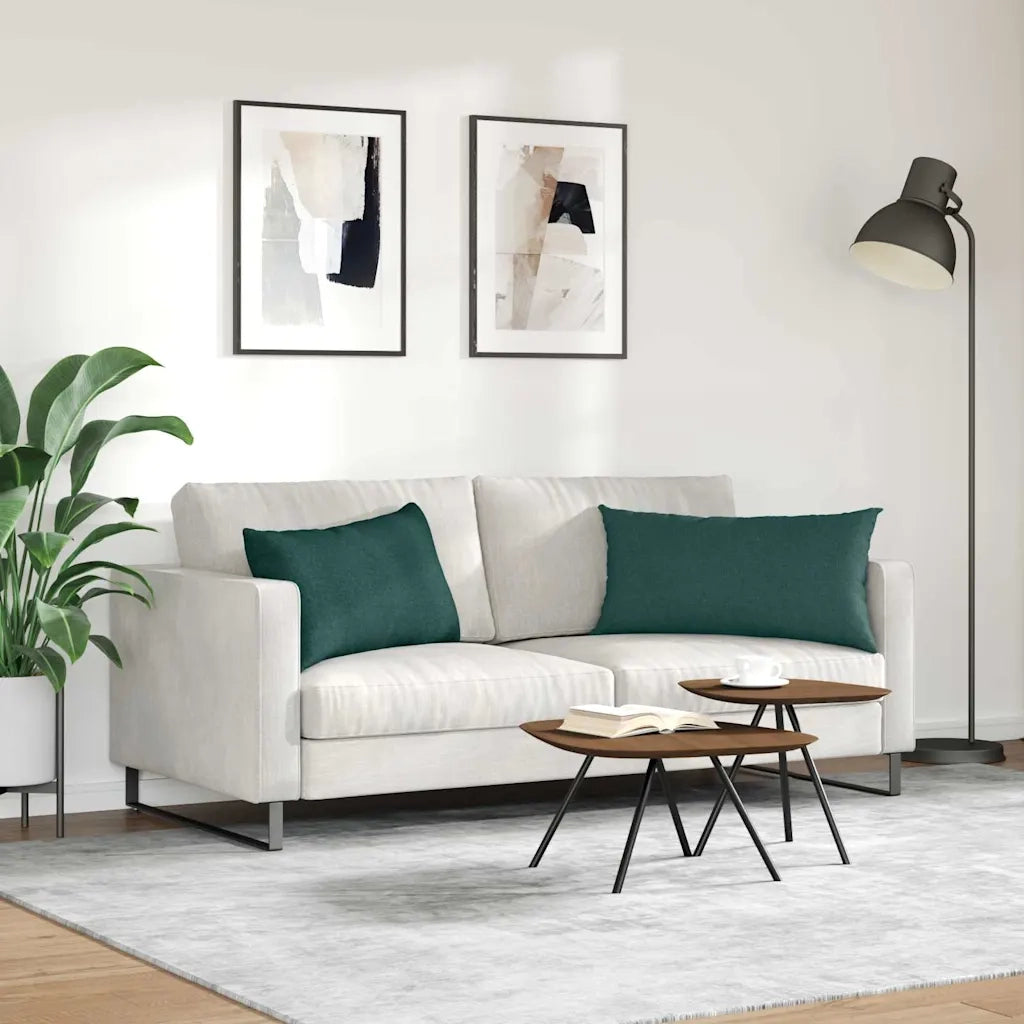 Cuscini da Divano 2 pcs Verde Scuro 80 x 40 cm Tessuto 42013701