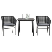 Set da Pranzo da Giardino 3 pz con Cuscini Polyrattan Vetro 3334513