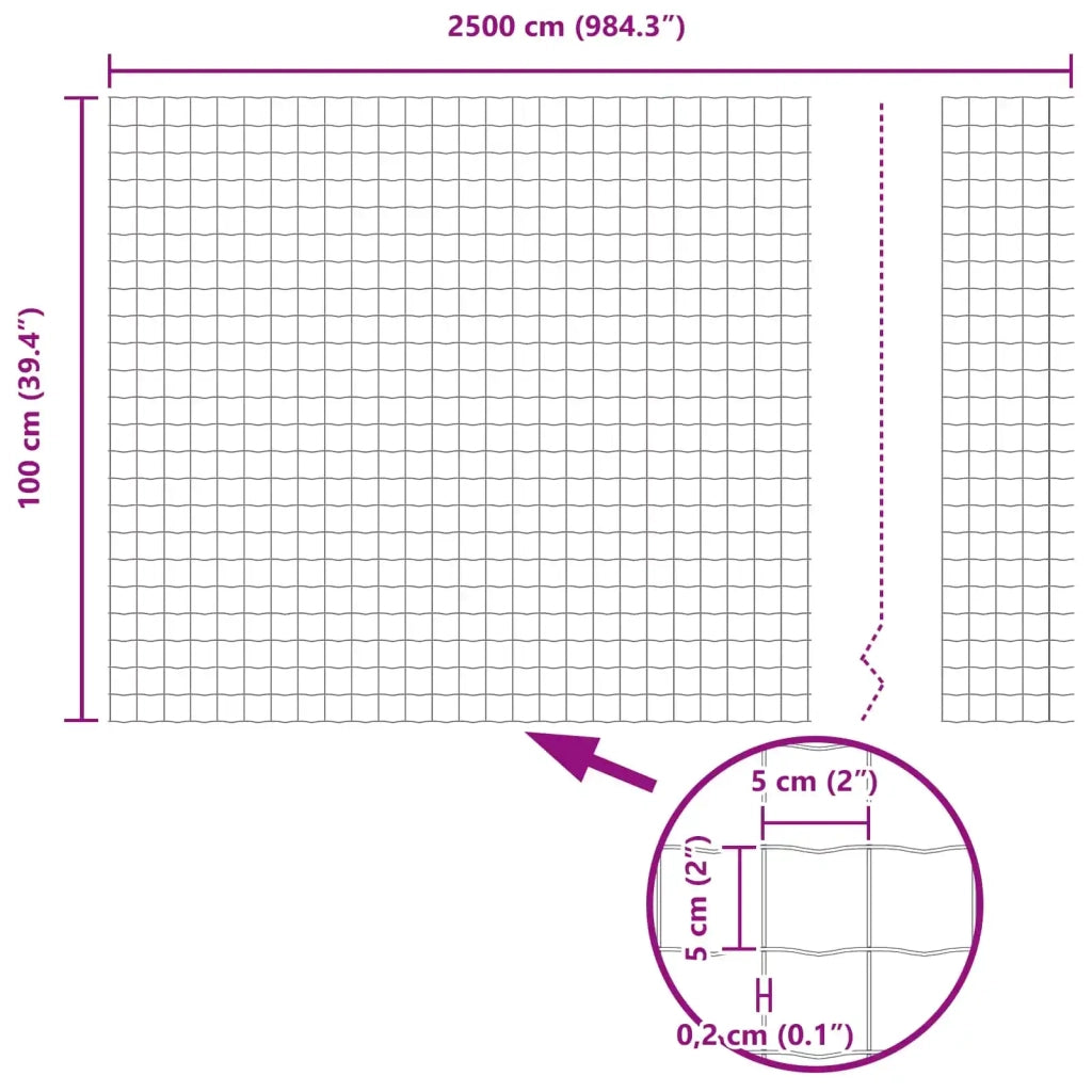 Recinzione Euro Grigio 1 x 25 m Ferro rivestito in PVC 42004517