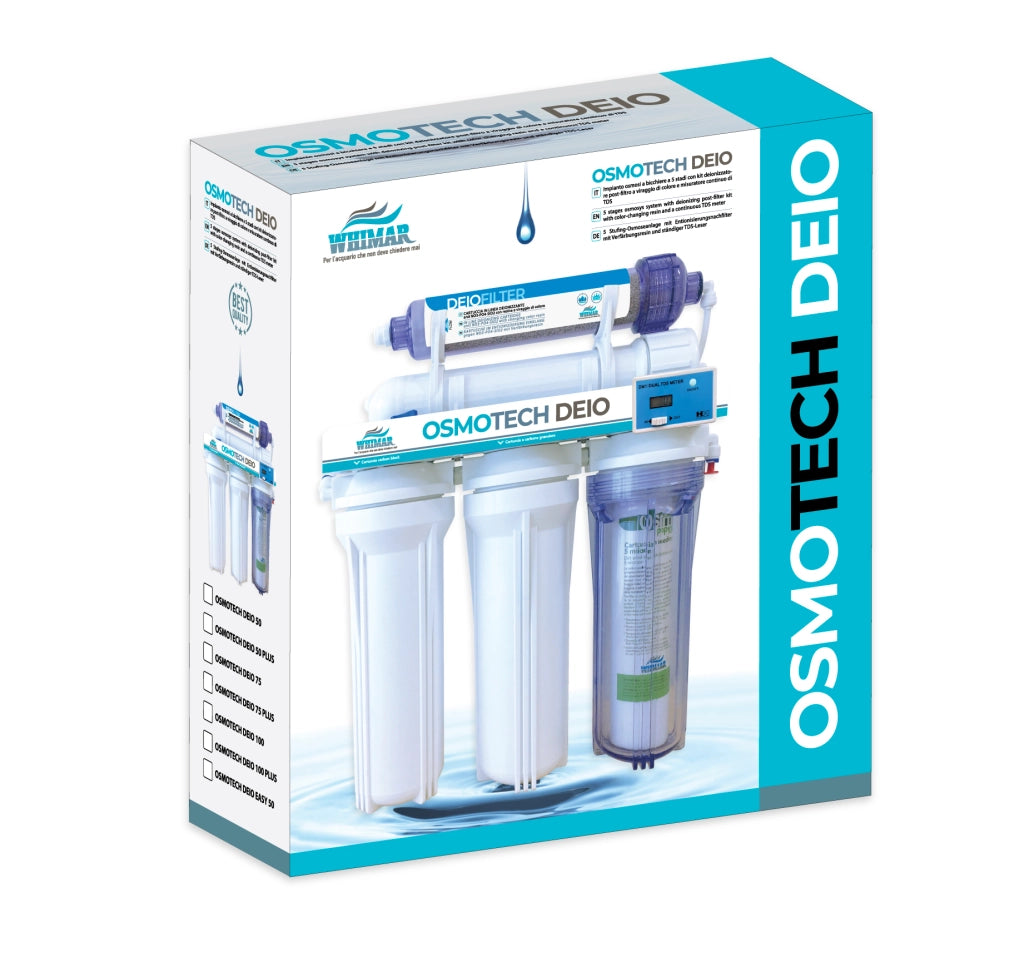 Whimar OsmoTech Deio 75GPD 285 L/g - Impianto 5 stadi con membrana Vontron, flush-valve, post-filtro deionizzante e TDS