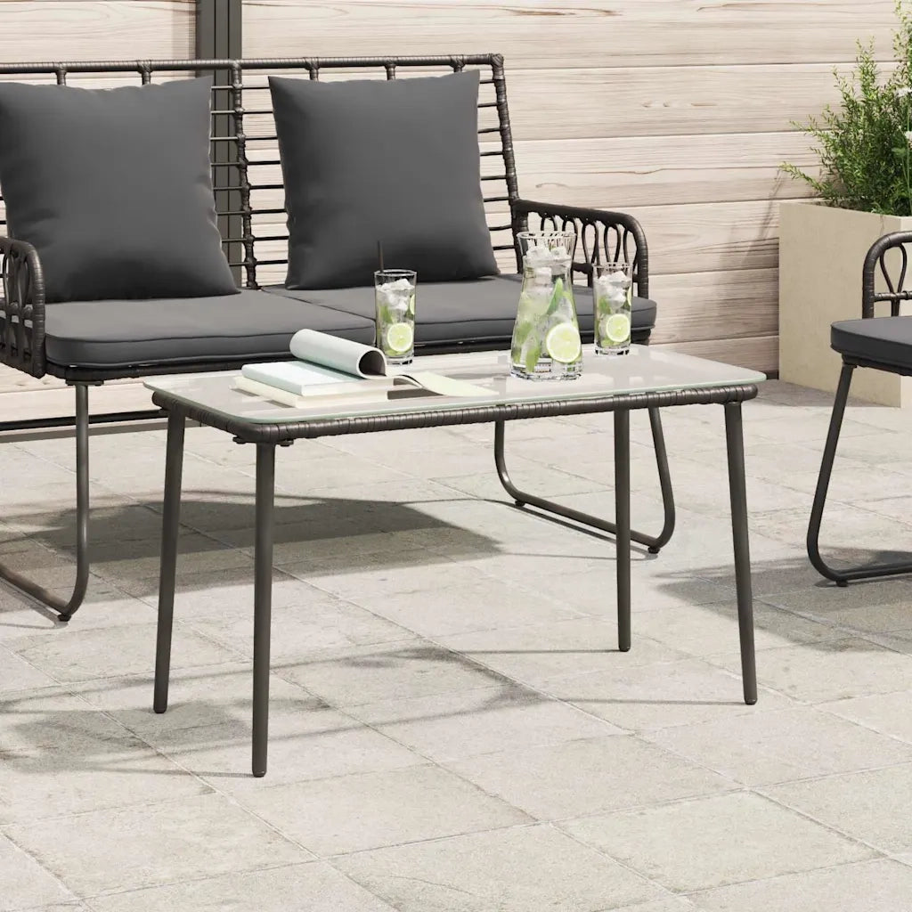Tavolo da Giardino Nero 80 x 40 x 45 cm polyrattan 42010364