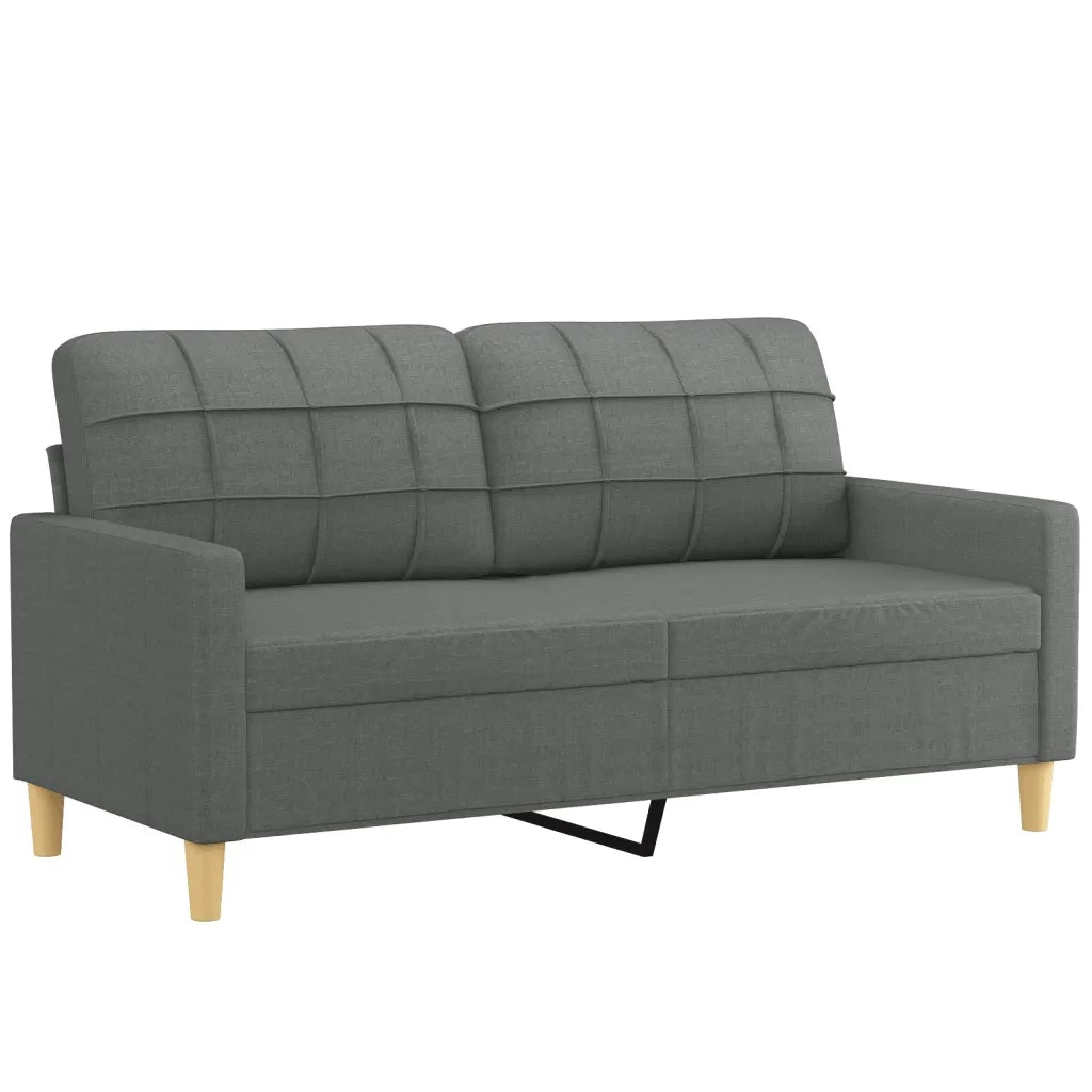 Set di Divani 3 pz con Cuscini Grigio Scuro in Tessuto 3201283