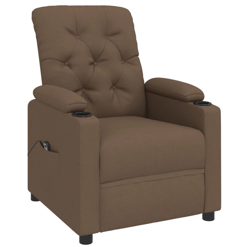 Poltrona Elettrica Reclinabile Marrone in Tessuto 3098843