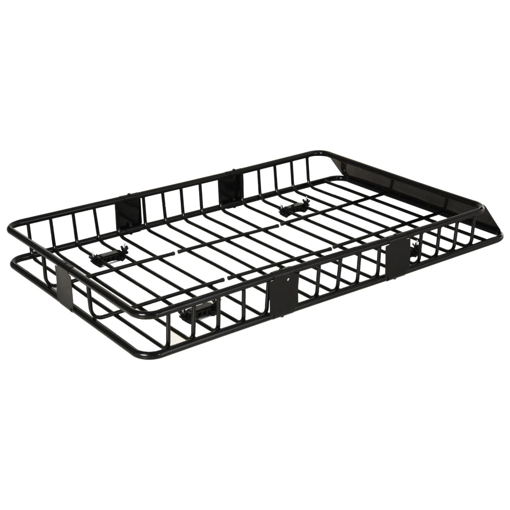 PORTAPACCHI DA TETTO REGOLABILE 162x99x16 cm Metallo Nero