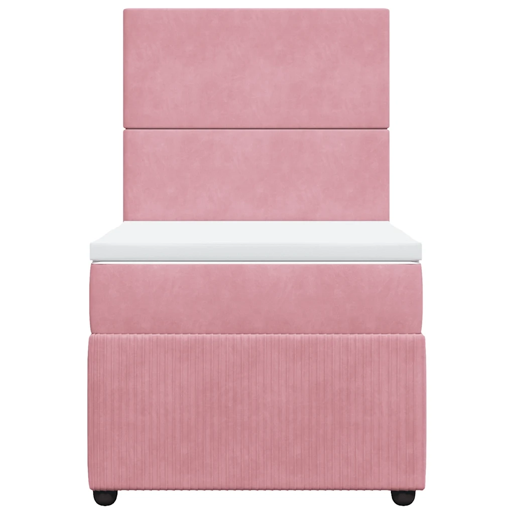 Giroletto a Molle con Materasso Rosa 100x200 cm in Velluto 3292261