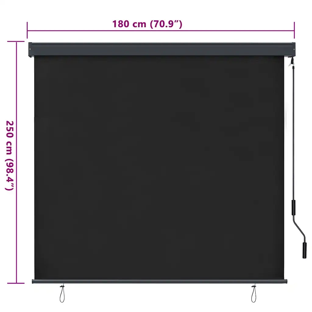 Tenda a rullo Rigato Antracite 180 x 250 cm Tessuto e Alluminio 362084