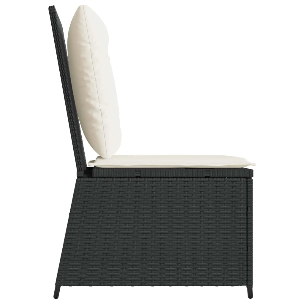 Divano da giardino con cuscino Nero e Bianco Crema polyrattan 3394476