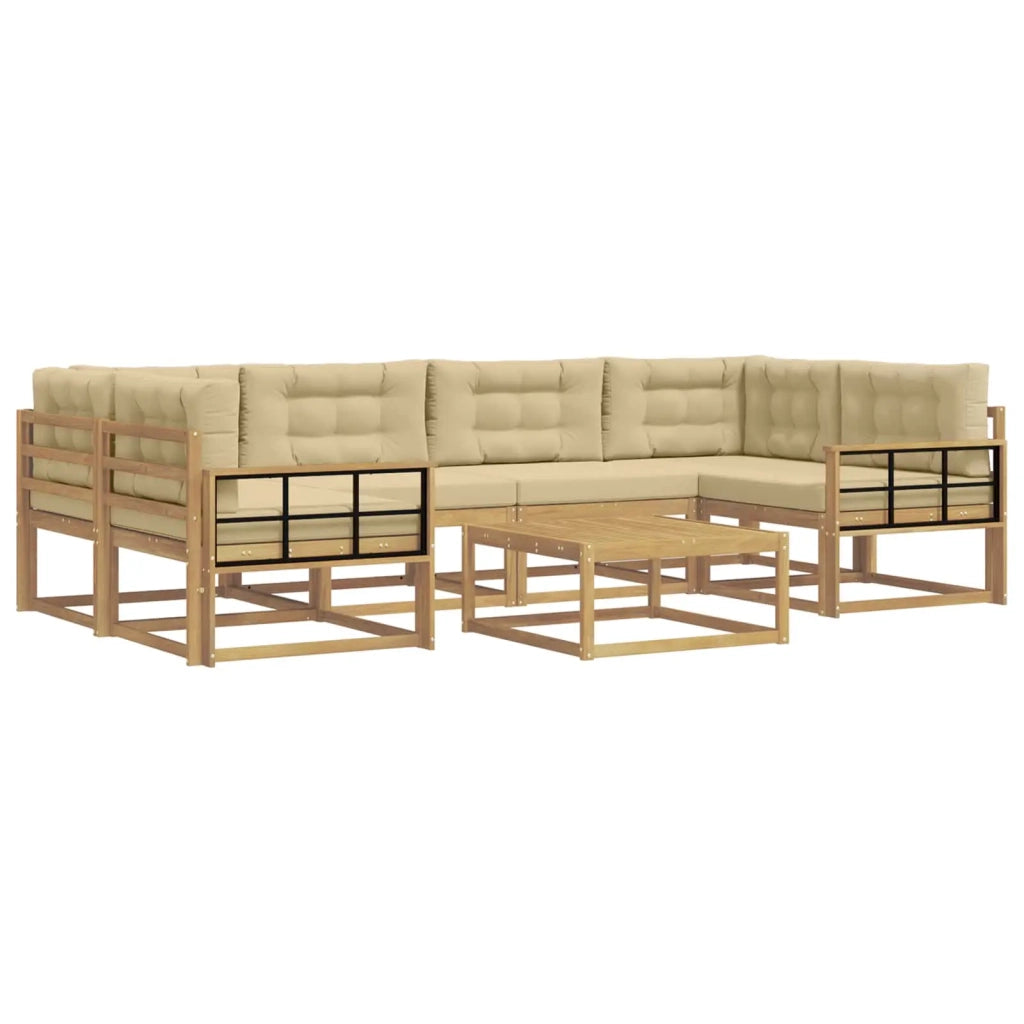 Set di divani da esterno con cuscino 5 pcs Bianco e Beige 3386142